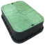 13" x 20" x 6" Standard Series Irrigation Control Valve Tapered Extension Box (Black Box/Green Cover)