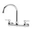 Silver Series 8" Center Wall Mount Kitchen Faucet w/ 6" Wide Gooseneck Spout, 12-801L