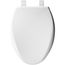 Affinity Elongated Plastic Toilet Seat, STA-TITE, Whisper-Close, Super Grip Bumpers (White)