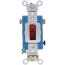 Single-Pole, LIT WHEN ON Pilot Light Toggle Switch, 15A - Red (120V)