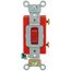 20A, 120/277V Toggle Single-pole AC Quiet Switch, Extra Heavy Duty Spec Grade, Self Grounding, Back & Side Wired (Red)