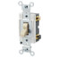 Double Pole Grounding Toggle Switch, Industrial Grade, Back & Side Wired - Ivory (120/277V)
