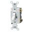 Double Pole Grounding Toggle Switch, Industrial Grade, Back & Side Wired - White (120/277V)