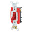 3-Way, Self Grounding, Back & Side Wired Toggle Light Switch, Industrial Grade - Red (120/277V)