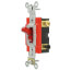 3-Way Self Grounding, Pilot Light Toggle Switch, Back & Side Wired, Industrial Grade - Red (120V)