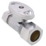1/2" Nom Compression (5/8" OD) x 3/8" OD Compression Straight Stop Valve - LFBV894013, No Lead (Chrome)