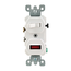 15A, 120V Duplex Style 3-way/Neon Pilot AC Combo Switch, Commercial Grade, Non-grounding, Side Wired (Ivory)