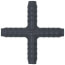 1/2" PVC Barbed Insert Cross (Insert x Insert x Insert x Insert)