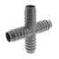 1" PVC Barbed Insert Cross (Insert x Insert x Insert x Insert)