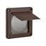 4" Brown Plastic Single Flap Wall Exhaust Vent w/ Bug Screen