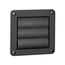 4" Black Plastic Louvered Wall Exhaust Vent