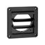 4" Black Plastic Louvered Wall Exhaust Vent