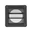 4" Black Plastic Louvered Wall Exhaust Vent w/ 1/8" Metal Bug Screen, Flush Mount