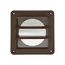 4" Brown Plastic Louvered Wall Exhaust Vent w/ 1/8" Metal Bug Screen, Flush Mount
