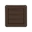 4" Brown Plastic Louvered Wall Exhaust Vent w/ 1/8" Metal Bug Screen, Flush Mount