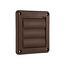 4" Brown Plastic Louvered Wall Exhaust Vent w/ 1/8" Metal Bug Screen, Flush Mount
