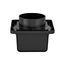 4" Black Plastic Soffit Exhaust Vent w/ Damper & Screen, 1.4" Collar