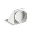 4" White Plastic Recessed Soffit Exhaust Vent w/ Damper & Screen