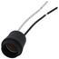 Weatherproof Replacement Lampholder w/ Wire Leads, Medium Base - Black (600V, 660W)