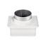 6" White Plastic Soffit Exhaust Vent w/ Damper & Screen, 3" Pipe
