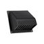 4" Black Plastic Wall Exhaust Hood Vent w/ Spring Damper & Screen, Flat Flange, Flush Mount