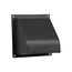 4" Black Plastic Wall Exhaust Hood Vent w/ Spring Damper & Screen, Flat Flange, Flush Mount