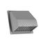 4" Gray Plastic Wall Exhaust Hood Vent w/ Spring Damper & Screen, Flat Flange, Flush Mount
