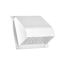 4" White Plastic Wall Exhaust Hood Vent w/ Spring Damper & Screen, Flat Flange, Flush Mount
