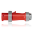 60A, 480V 3-Phase, 3P, 4W, LEV Series IEC 60309-1 & 60309-2 Pin & Sleeve Plug, IP66/IP67/IP68/IP69K, Watertight, Red