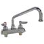 Workboard Faucet, Deck Mount, 4" Centers, 8" Swing Nozzle, Lever Handles, B-1111