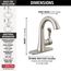 Esato 1 Handle Centerset Bathroom Faucet (Spotshield Brushed Nickel), 15897LF-SP