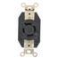 20A, 347/600V 3PY, NEMA L20-20R, 4P, 4W, Flush Mtg Locking Receptacle, Non-Grounding (Black)
