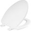Ashland Elongated Enameled Wood Toilet Seat, STA-TITE, Easy-Clean, Whisper-Close (Cotton White)