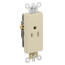 Decora Plus Single Receptacle, 15A, NEMA 5-15R, 2P - Ivory (125V)