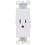Decora Plus Single Receptacle, 15A, NEMA 5-15R, 2P - White (125V)