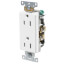 2 Pole Decora Plus Duplex Receptacle, Back and Side Wired, 15A, NEMA 5-15R, White - (125V)