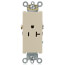Decora Plus Commercial Grade Duplex Single Receptacle, 20A - Ivory (125V)