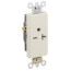 Decora Plus Single Receptacle, 20A, NEMA 6-20R, 2P - Light Almond (250V)