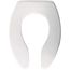 Elongated Open Front Commercial Plastic Toilet Seat, No Cover, STA-TITE (White)