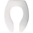 Elongated Open Front Commercial Plastic Toilet Seat, Self-Sustaining Check Hinge, No Cover, STA-TITE (White)