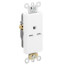 Decora Plus Single Receptacle, Back/Side Wire, 15A, NEMA 6-15R, 2P - White (250V)