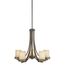 Hendrik 21.5" 5 Light Chandelier w/ Light Umber Etched Glass (Olde Bronze)