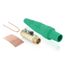 16 Series Taper Nose Cam-Type Female Plug, Contact & Insulator, Set Screws Pre-installed, 2/0, 4/0 AWG, 400A Max, Type 3R When Mated (Green)