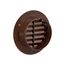 4" Brown Plastic Flush Mount Round Soffit Vent, Friction Fit