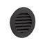 4" Black Plastic Flush Mount Round Soffit Vent, Friction Fit