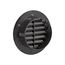 4" Black Plastic Flush Mount Round Soffit Vent, Friction Fit