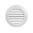 4" White Plastic Flush Mount Round Soffit Vent, Friction Fit