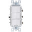 Single-Pole Decora 3 Rocker, Commercial Grade Combo Light Switch - White (120V)
