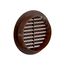 6" Brown Plastic Flush Mount Round Soffit Vent, Friction Fit