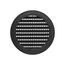 6" Black Plastic Flush Mount Round Soffit Vent, Friction Fit